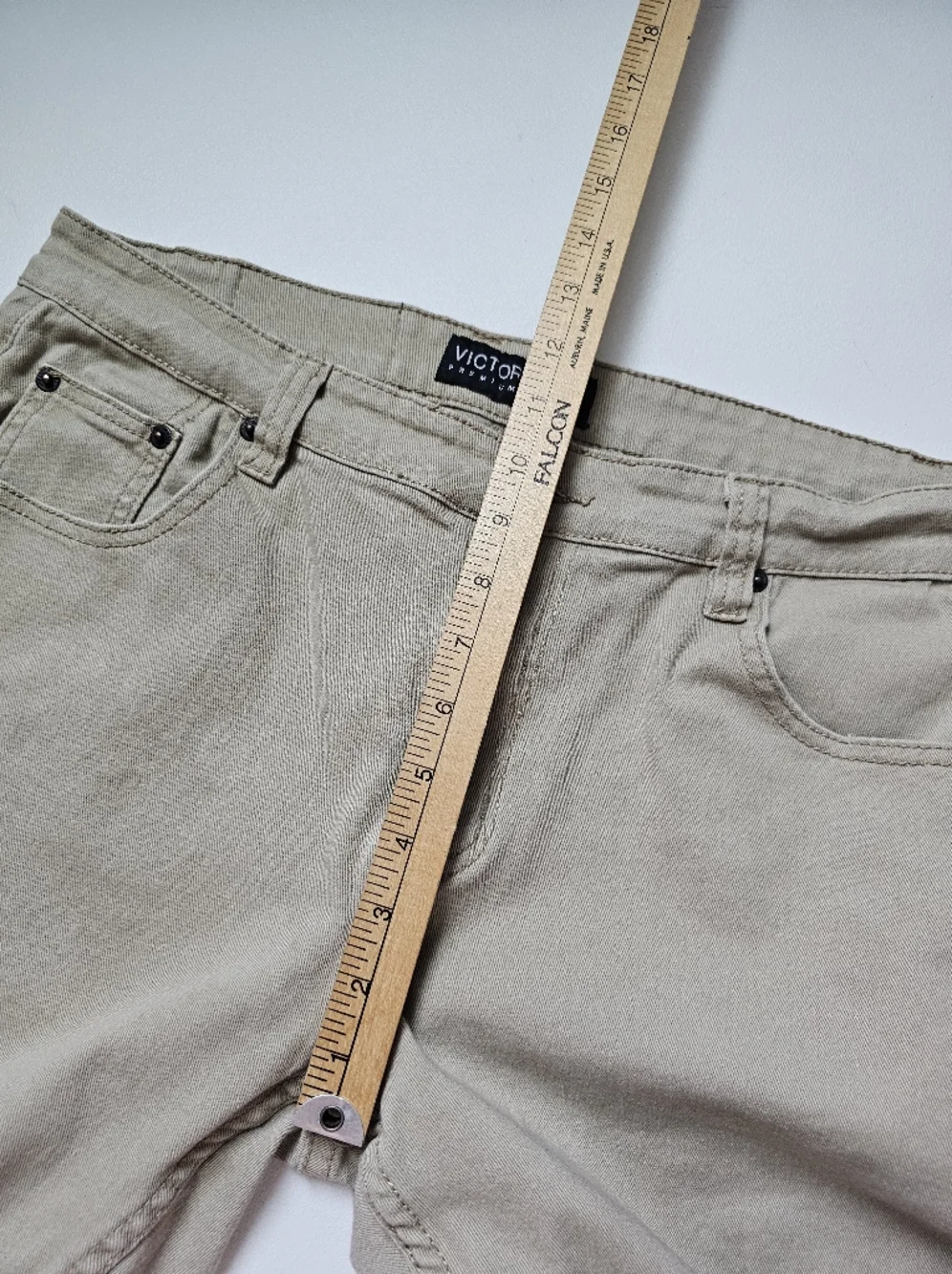 Victorious Premium Khaki Slim Straight Jeans Mens W36 L32 Stretch